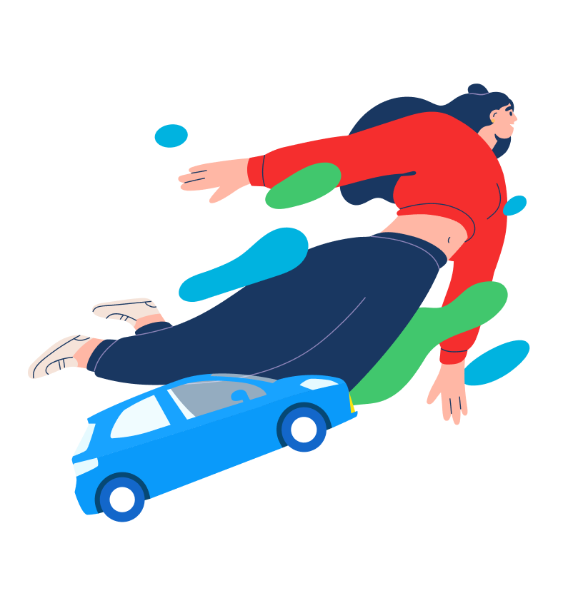 フライングする人物のイラスト